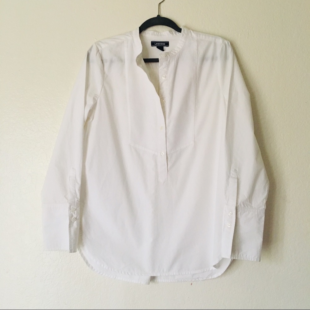 Lands end button up tunic top
